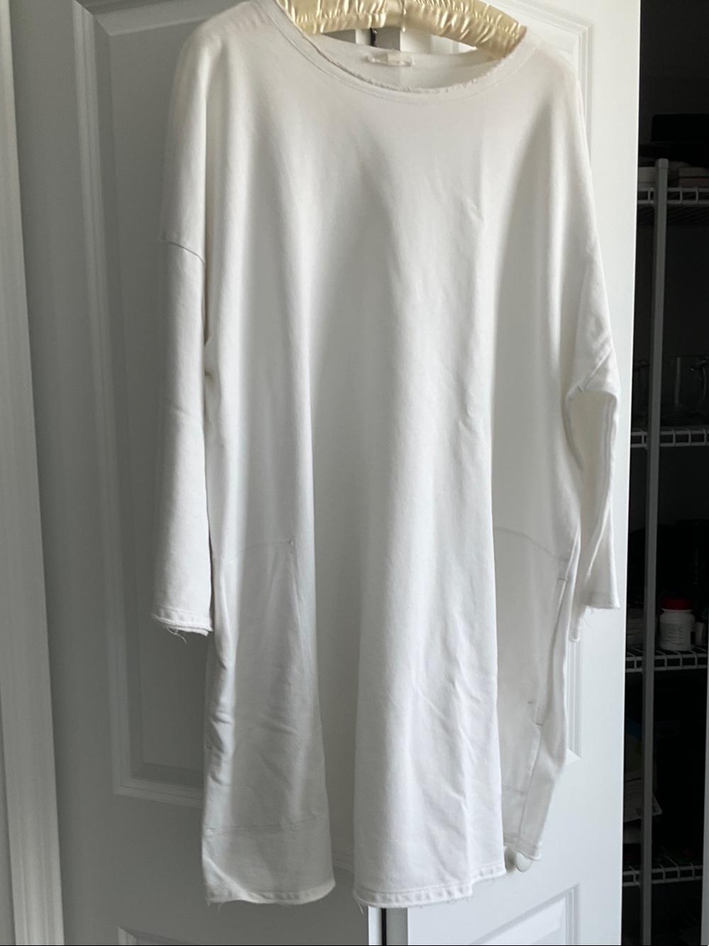Eileen Fisher Relaxed White Long-Sleeve Oversized Top